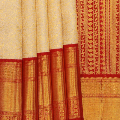 Kanchipattu An Ethereal Pearl Off-White Saree