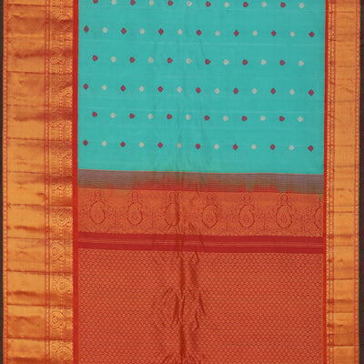 Gadwal Silk Sea-Green Saree