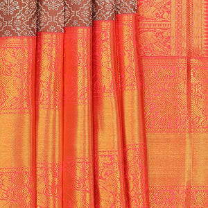 Kanchipattu Brocade Brown Saree