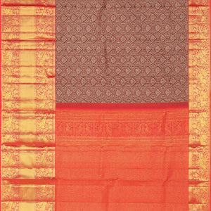 Kanchipattu Brocade Brown Saree