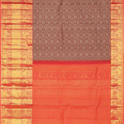 Kanchipattu Brocade Brown Saree