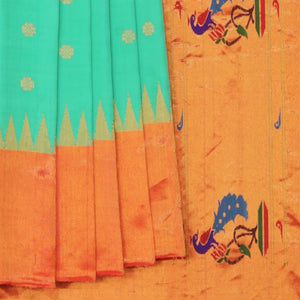Gadwal Sea Green Saree