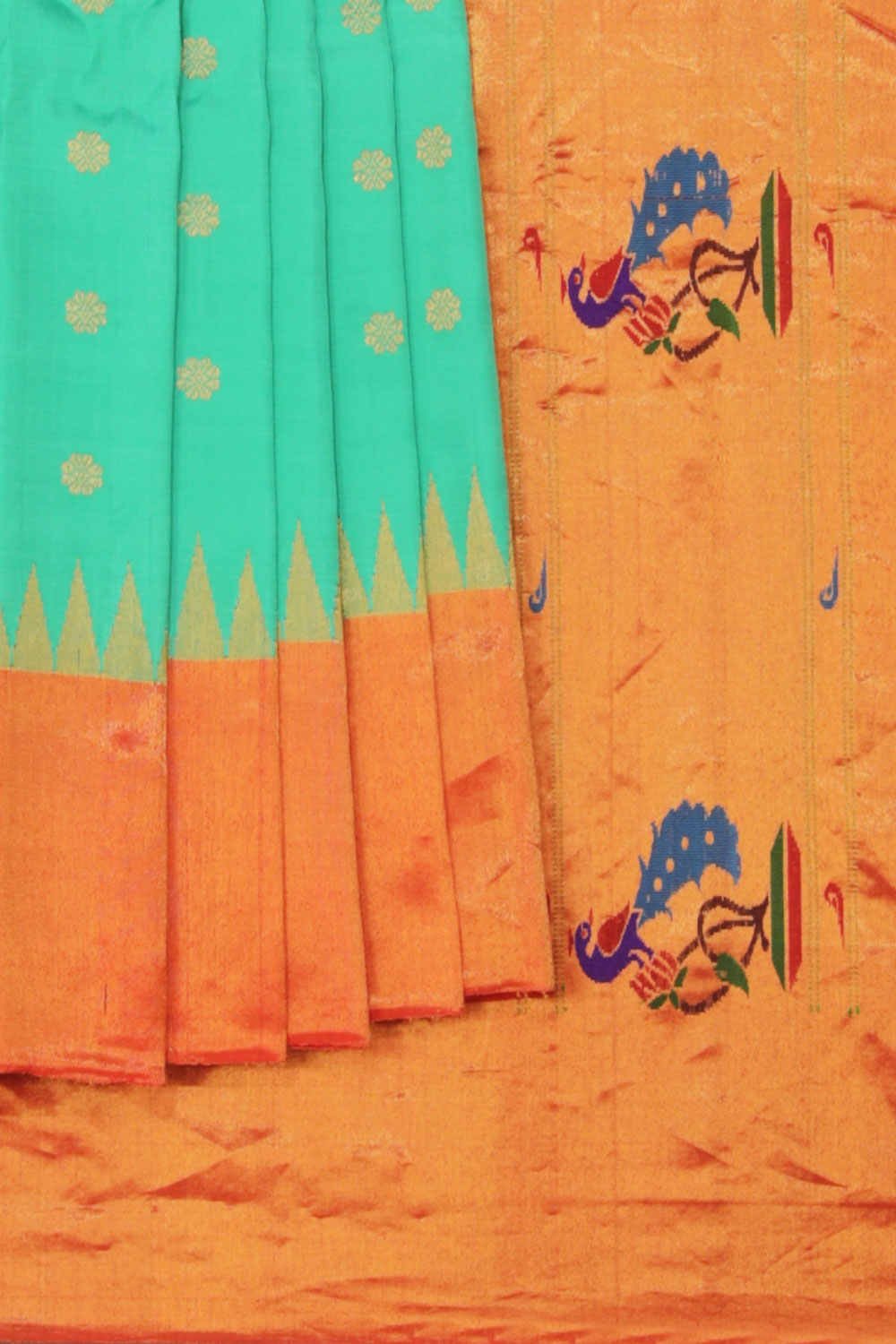 Gadwal Sea Green Saree