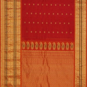 Gadwal Coral Red Saree