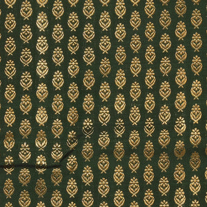 Kanchipattu Bottle Green Pavada Unstitched Set
