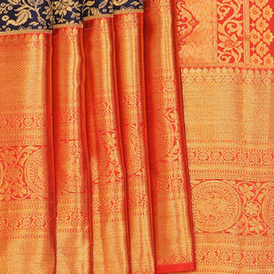 Kanchi Silk Indigo Blue Saree
