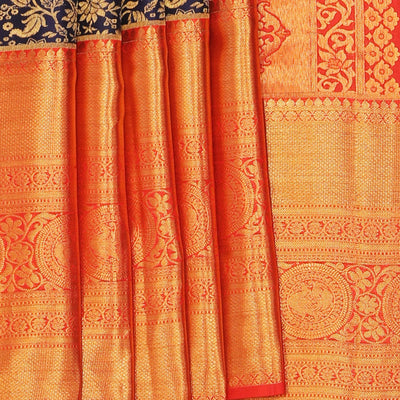 Kanchi Silk Indigo Blue Saree