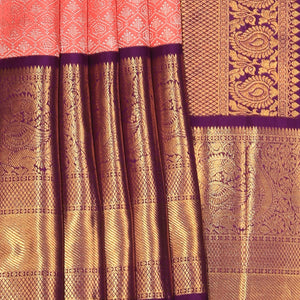 Kanchi Silk Brocade Pink Saree