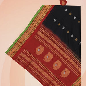 Gadwal Silk Black Dupatta