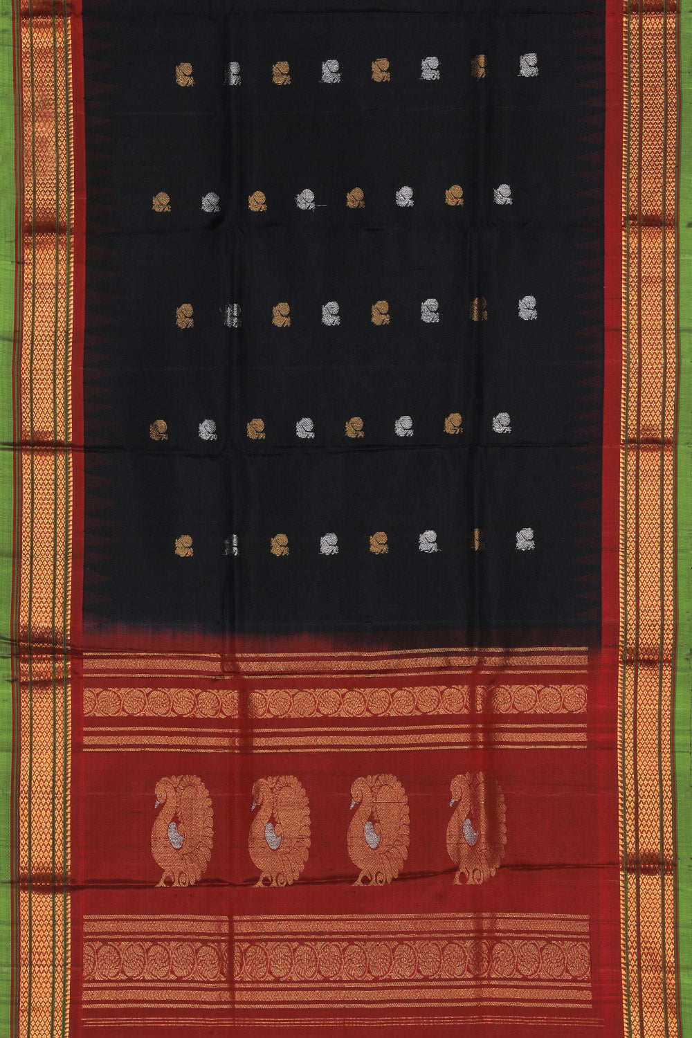 Gadwal Silk Black Dupatta