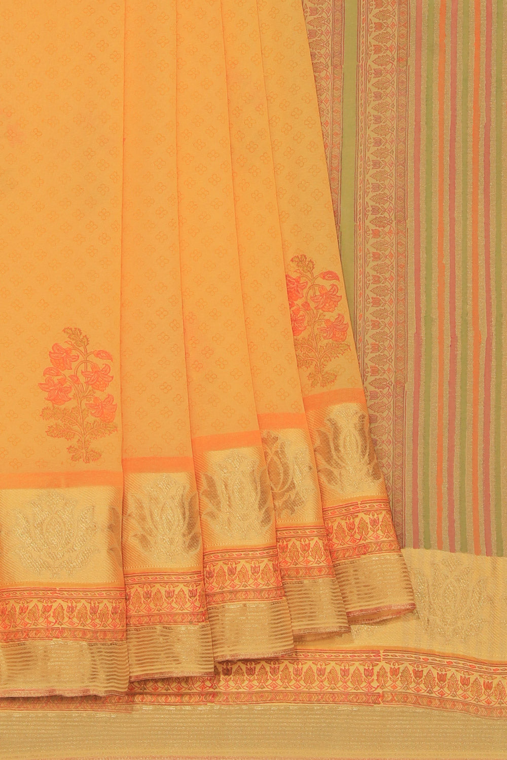 Georgette Yellow Saree