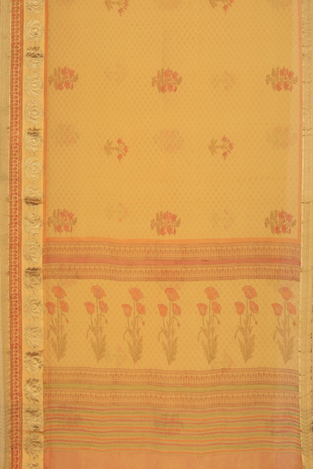 Georgette Yellow Saree
