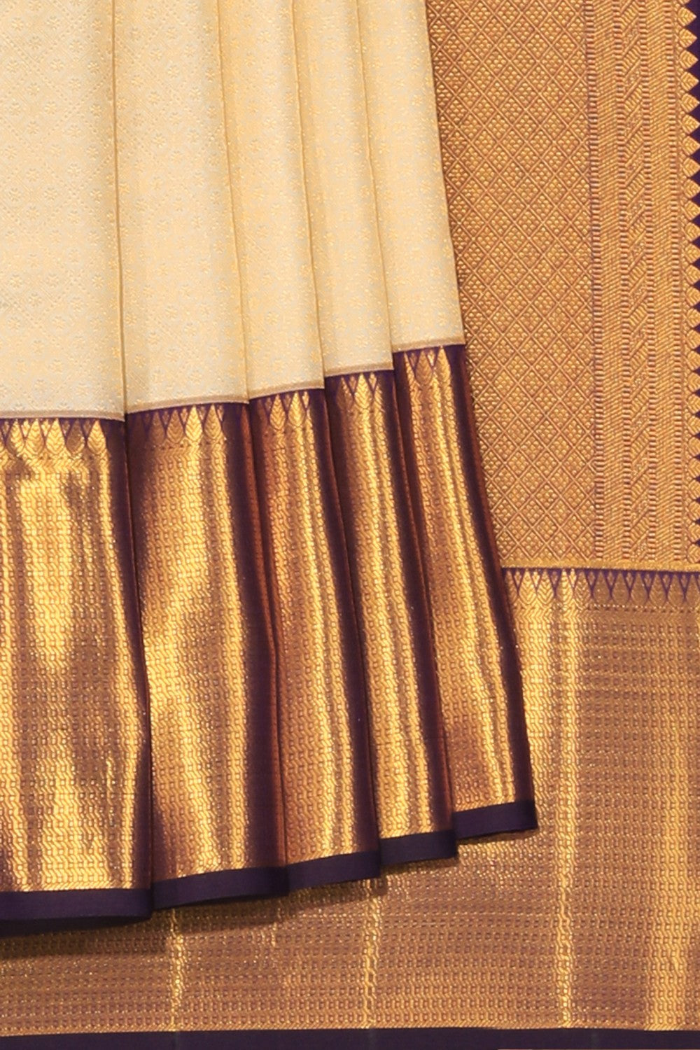 Kanchipattu Brocade Cream Saree