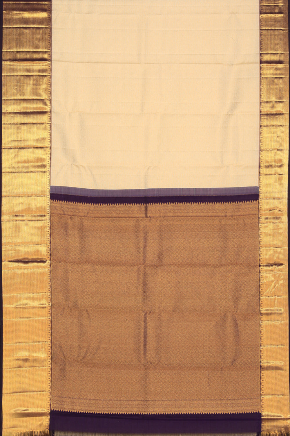 Kanchipattu Brocade Cream Saree
