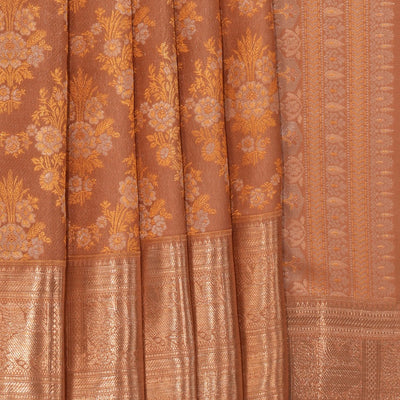 Kanchipattu Brocade Brown Saree