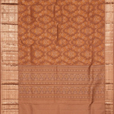Kanchipattu Brocade Brown Saree