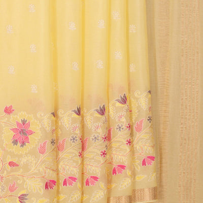 Crepe Saree With Embroidery Work