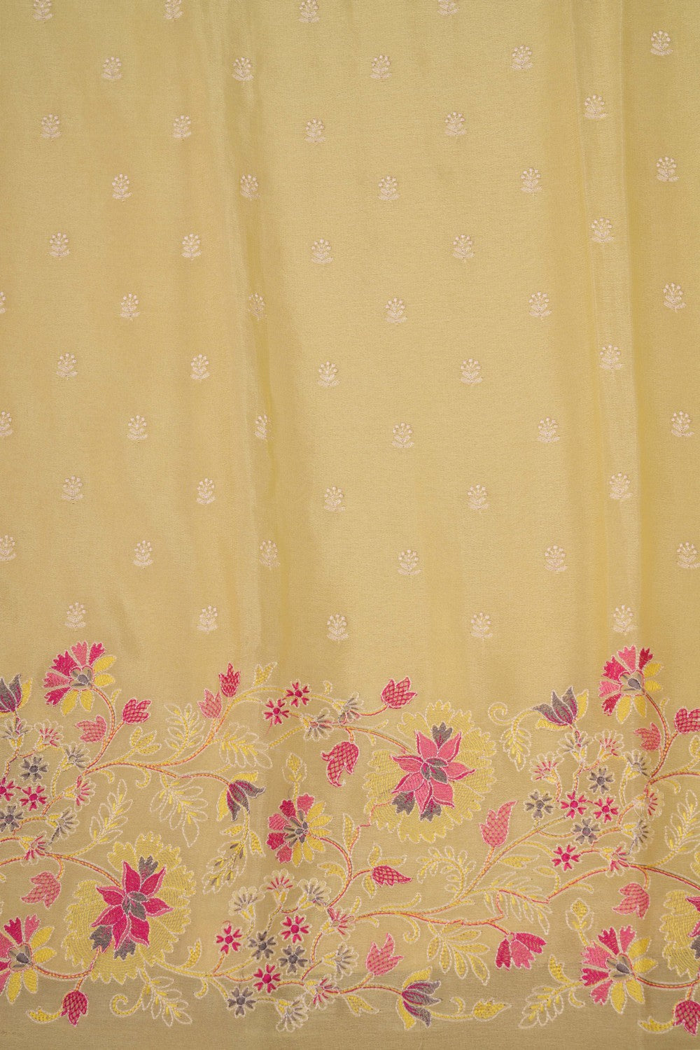 Crepe Saree With Embroidery Work