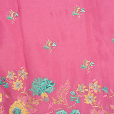 Crepe Saree With Embroidery Work