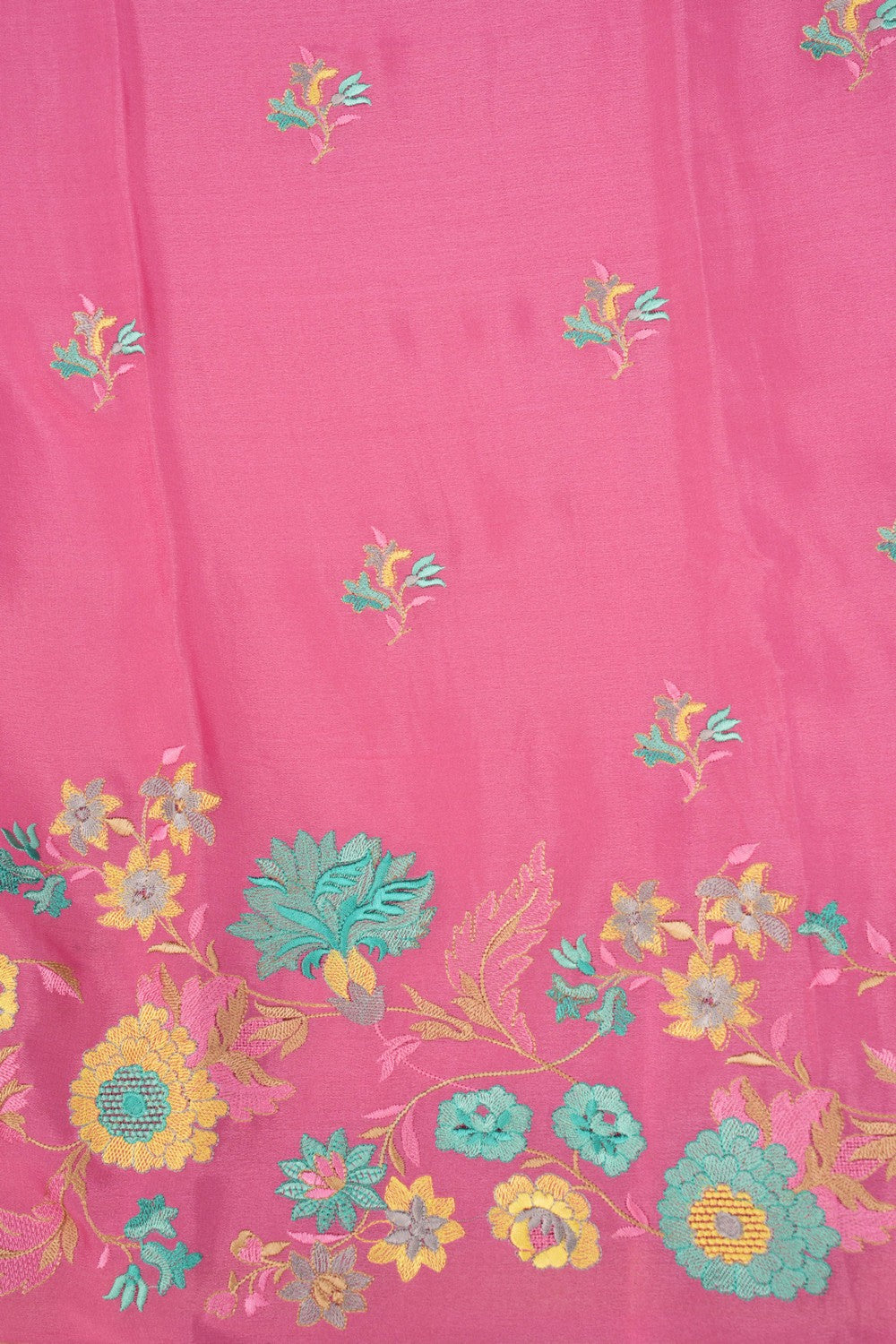 Crepe Saree With Embroidery Work