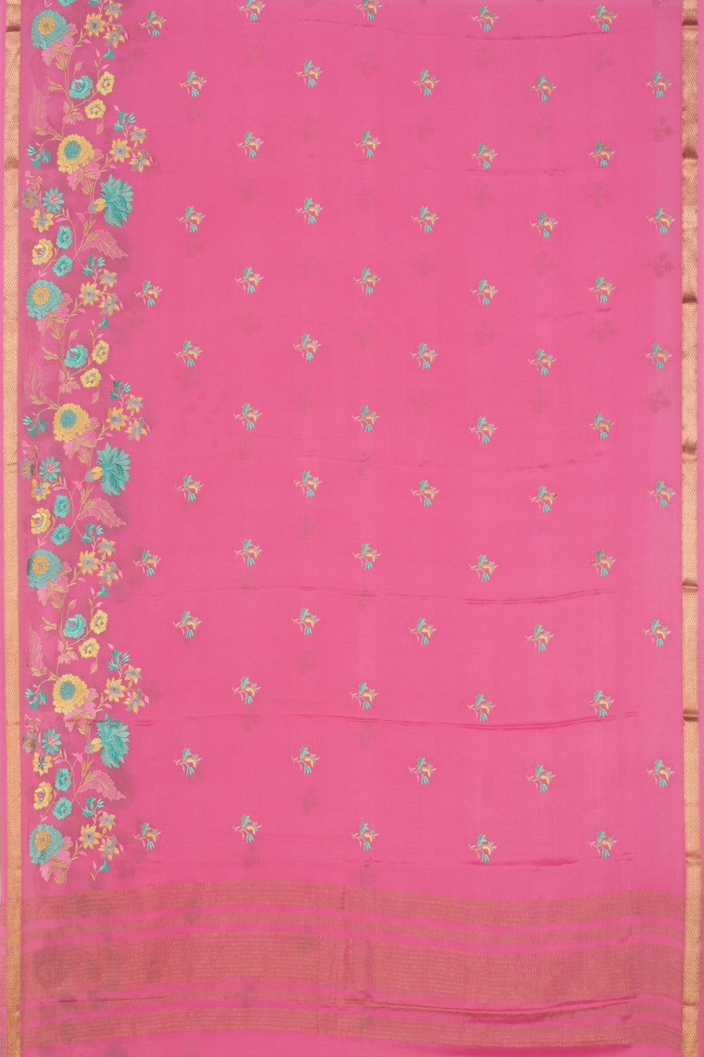 Crepe Saree With Embroidery Work