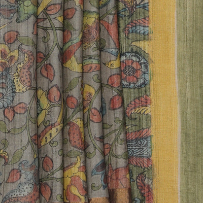 Kalamkari Printed Tussar Silk Saree