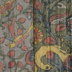 Kalamkari Printed Tussar Silk Saree
