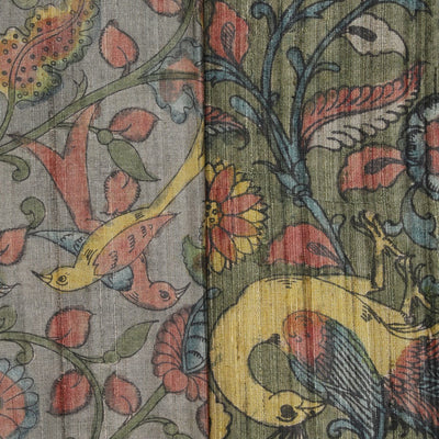 Kalamkari Printed Tussar Silk Saree