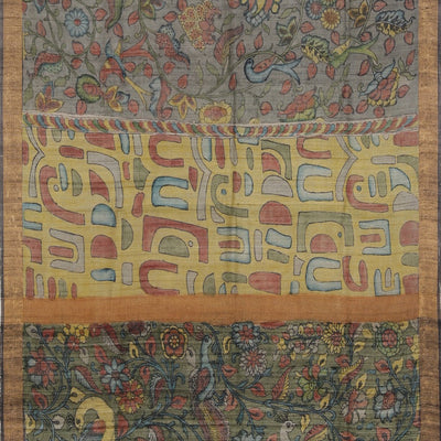 Kalamkari Printed Tussar Silk Saree