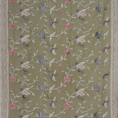 Crushed Organza Tissue Embroidery Saree