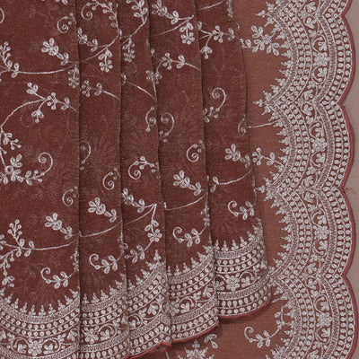 Crushed Organza Tissue Embroidery Saree