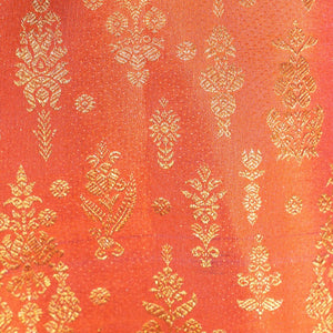 Kanchipattu Brocade Coral Orange Saree
