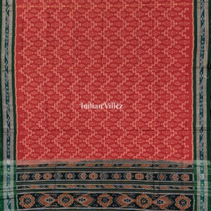 Rust Maniabandha Odisha Ikat Cotton Saree