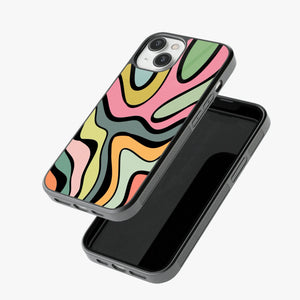 Abstract Grunge Waves Pattern Glass Case