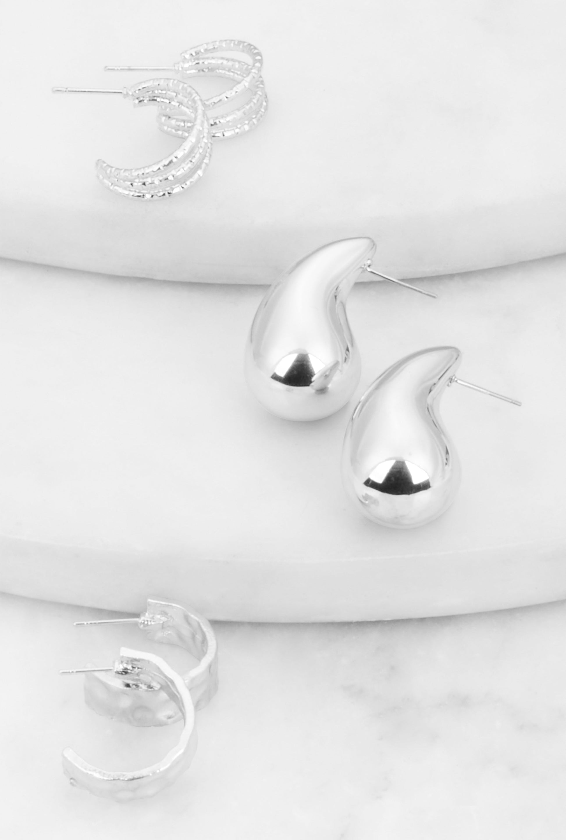 Metallic Earrings Set of 3