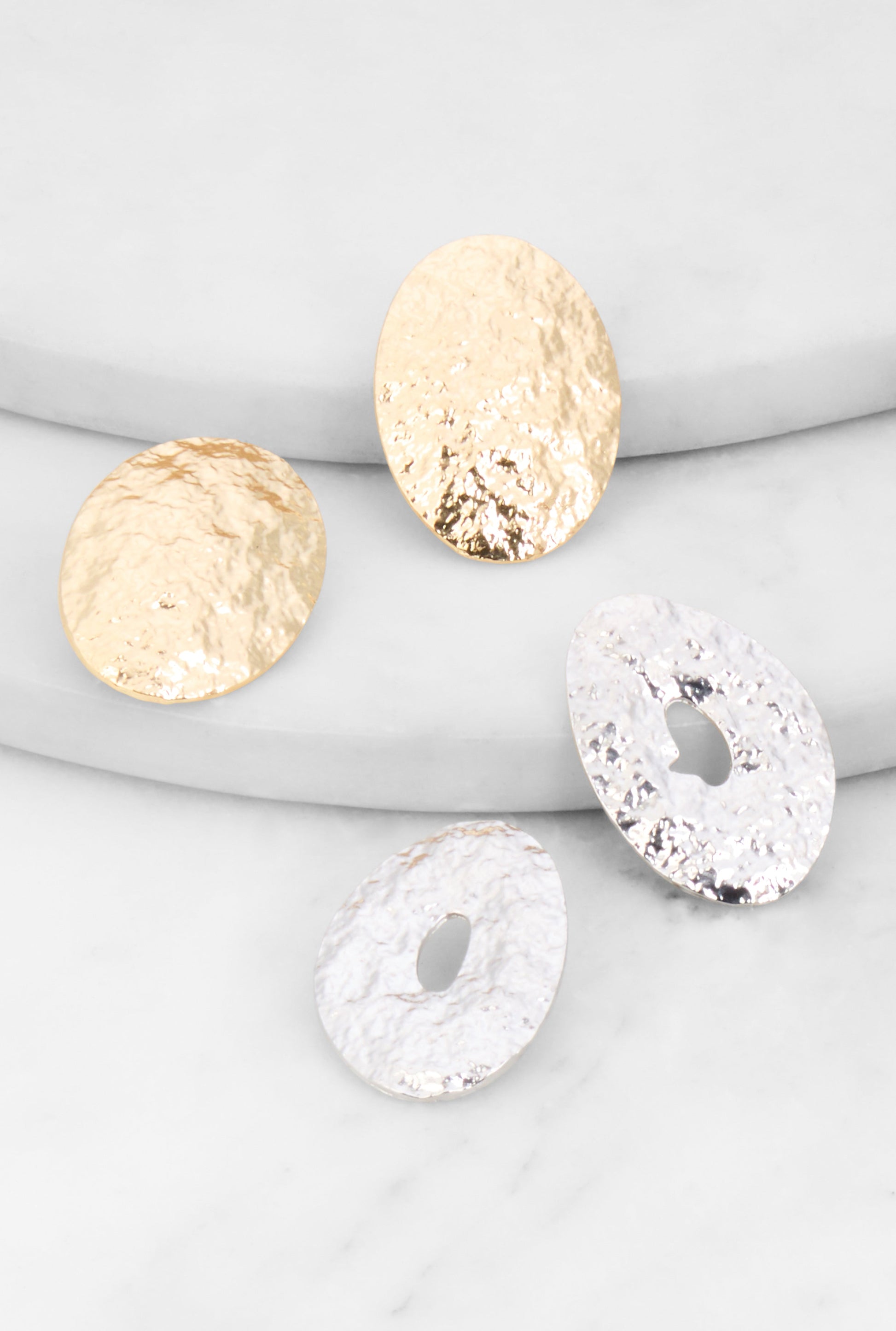 Textured Hammered Detail Earrings