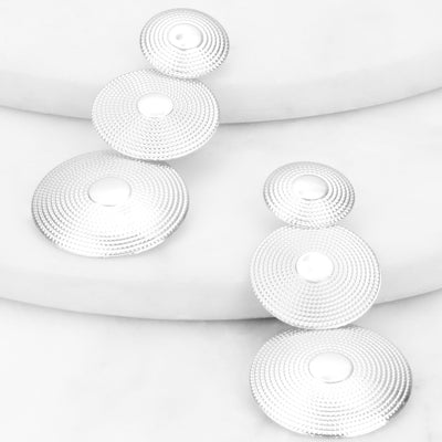 Textured Disc Drop Earrings