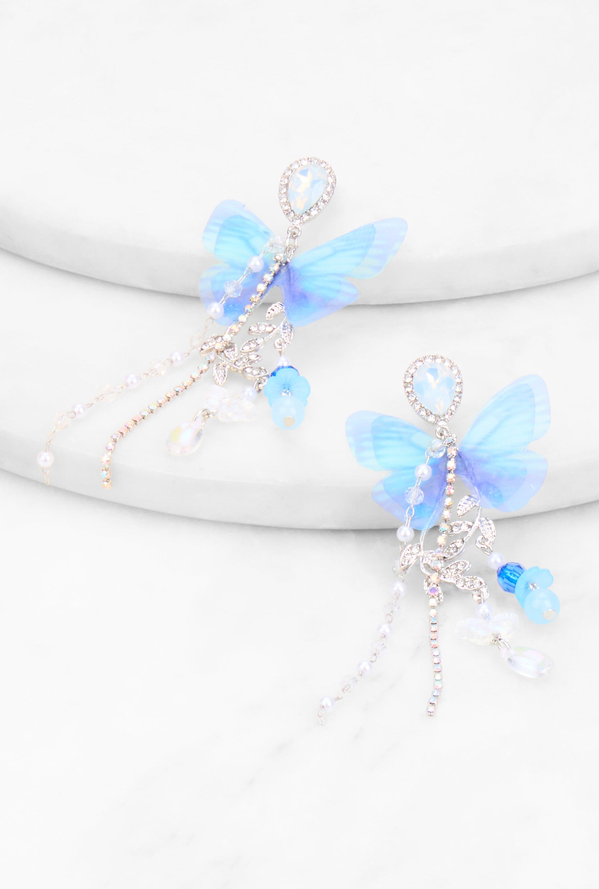 Butterfly Rhinestone Drop Earrings