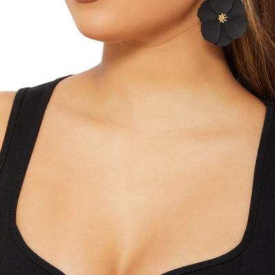 Double Flower Drop Earrings