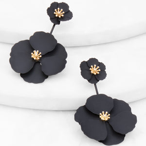 Double Flower Drop Earrings