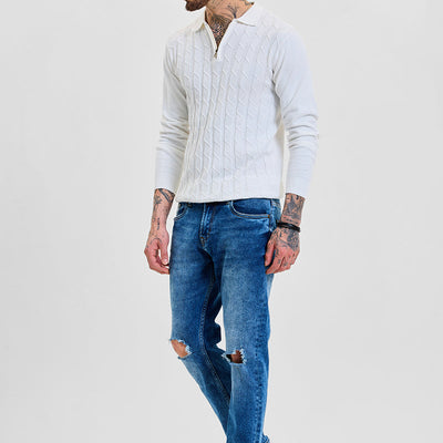 Blue Distressed Skinny Fit Jeans