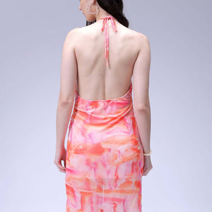 Women's Multicolor Fitted Gathered Dress
