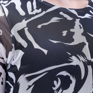 Women's Black Floral Midi Dress