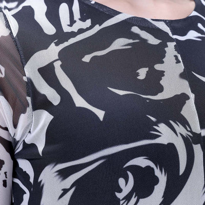Women's Black Floral Midi Dress