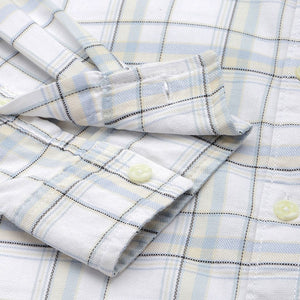 Men's White Slim Fit Checked Casual Shirt