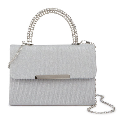 Lurex Metal Handle Square Clutch