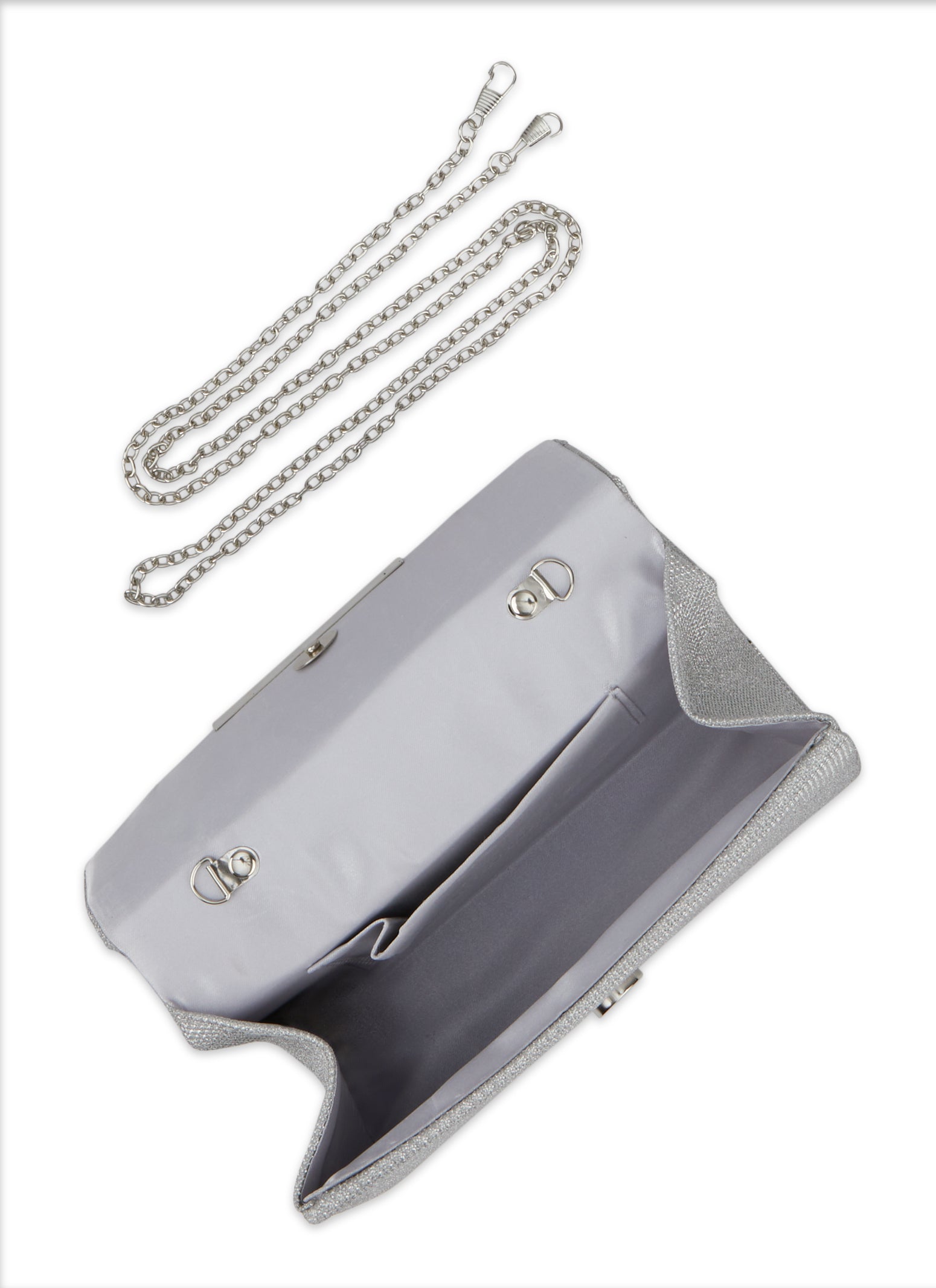 Lurex Metal Handle Square Clutch