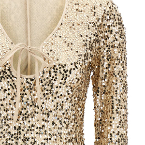 Rotate Birger Christensen Net Sequins Midi Dress