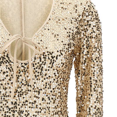 Rotate Birger Christensen Net Sequins Midi Dress