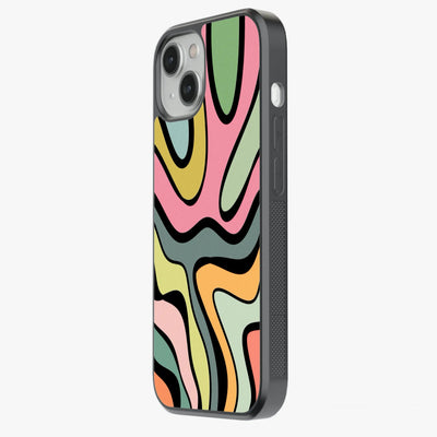 Abstract Grunge Waves Pattern Glass Case